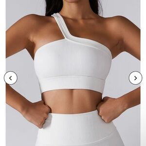 Amazon Ribbed White Workout/Yoga Bra
